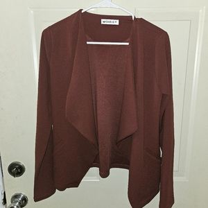 Rust Blazer Cardigan